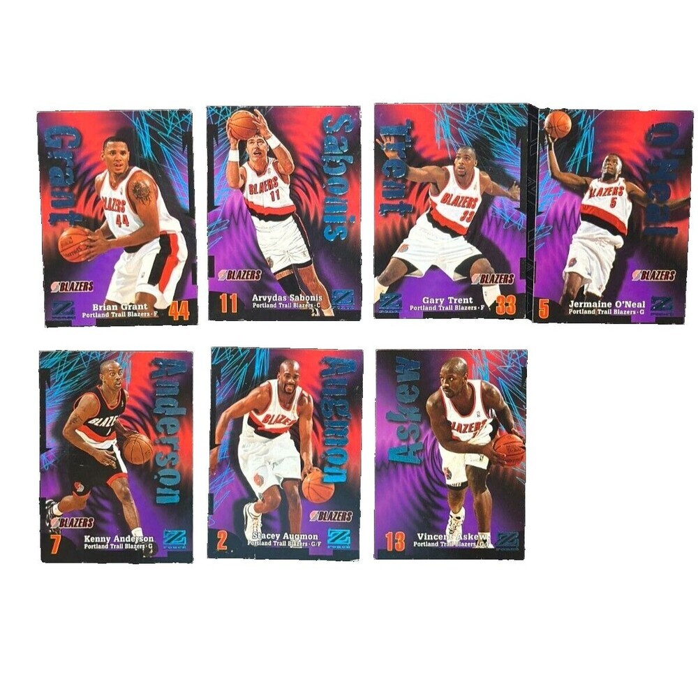 1997-98 SkyBox Z-Force Franz Portland Trail Blazers 10 Card Lot (7 Players)